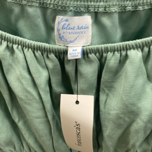 NWT Green tiered mini dress size M - Picture 4 of 6